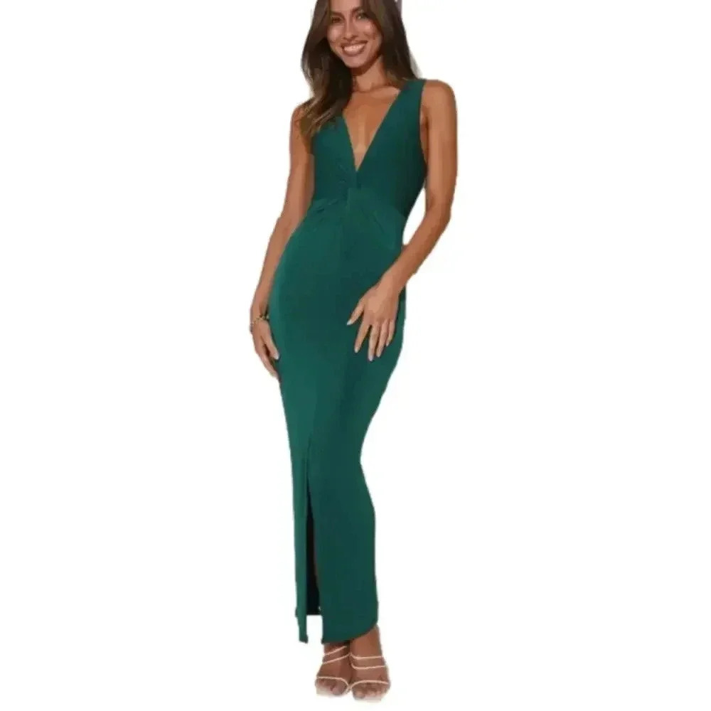 Hello Molly NWT Babe in Town Midi Dress Green Size L - Picture 2 of 8